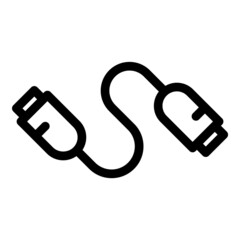 Connection Cable Flat Icon Isolated On White Background