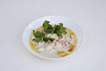a delicious mixed salad on the plate