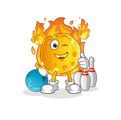 meteor play bowling illustration. character vector