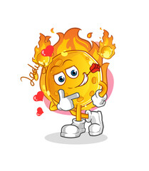meteor flirting illustration. character vector