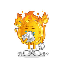 meteor blowing nose character. cartoon mascot vector