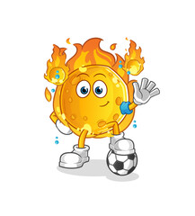 Fototapeta premium meteor playing soccer illustration. character vector