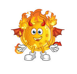 Fototapeta premium meteor demon with wings character. cartoon mascot vector