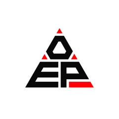 Deurstickers OEP triangle letter logo design with triangle shape. OEP triangle logo design monogram. OEP triangle vector logo template with red color. OEP triangular logo Simple, Elegant, and Luxurious Logo. OEP   © mamun25g