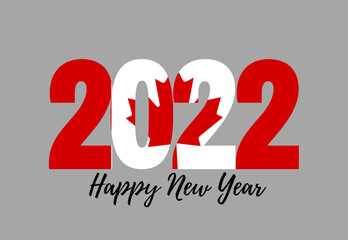 Happy New Year 2022 Canada Flag