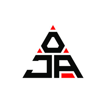 OJA triangle letter logo design with triangle shape. OJA triangle logo design monogram. OJA triangle vector logo template with red color. OJA triangular logo Simple, Elegant, and Luxurious Logo...