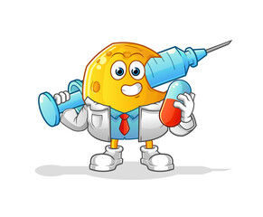 Crescent moon doctor holding medichine and injection