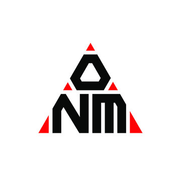 ONM triangle letter logo design with triangle shape. ONM triangle logo design monogram. ONM triangle vector logo template with red color. ONM triangular logo Simple, Elegant, and Luxurious Logo...