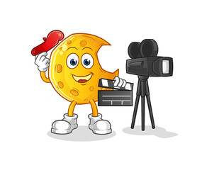 Crescent moon director mascot. cartoon vector
