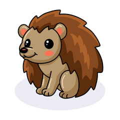 Cute little hedgehog cartoon posing