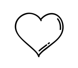 Heart. Abstract love symbol. Continuous line art drawing vector illustration