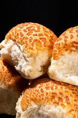 Fresh baked Tiger Bread rolls also known as Dutch Crunch.