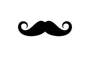 Retro mustache icon. Old style mustaches. Accessory, plate for a photo session. Isolated raster illustration on white background.