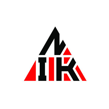 NIK triangle letter logo design with triangle shape. NIK triangle logo design monogram. NIK triangle vector logo template with red color. NIK triangular logo Simple, Elegant, and Luxurious Logo...