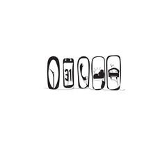 silhouette in cellphone menu and cellphone applications illustration icon vector continuous line