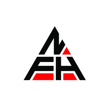 NFH triangle letter logo design with triangle shape. NFH triangle logo design monogram. NFH triangle vector logo template with red color. NFH triangular logo Simple, Elegant, and Luxurious Logo...