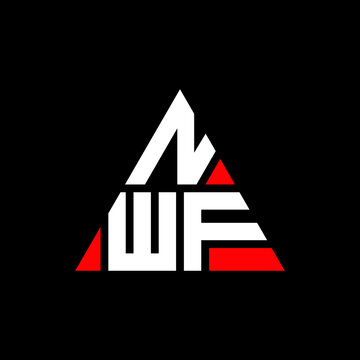 NWF triangle letter logo design with triangle shape. NWF triangle logo design monogram. NWF triangle vector logo template with red color. NWF triangular logo Simple, Elegant, and Luxurious Logo...