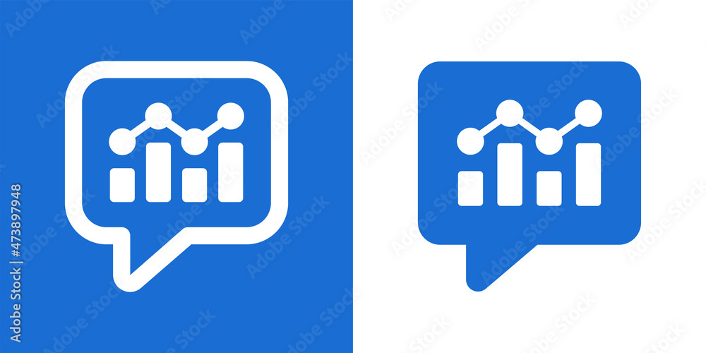 Poster business analytics chart on speech bubble icon. business consulting symbol vector illustration.