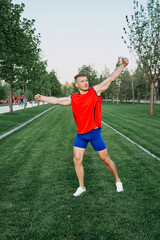 athletic man in park crossfit lifestyle workout