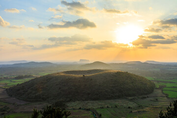 sunrise in the mountains. jeju
