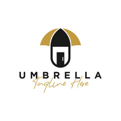 umbrella house inspiration illustration logo design
