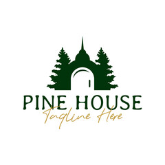 pine house inspiration illustration logo design