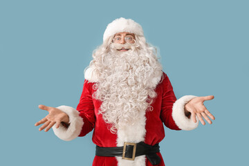 Santa Claus on color background
