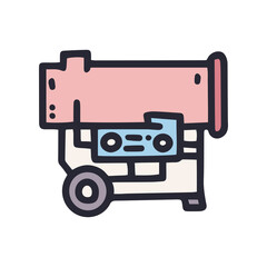 diesel heat gun color vector doodle simple icon