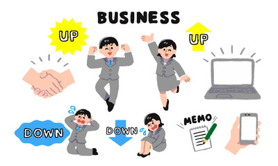 スーツ姿の男性女性ビジネスセット