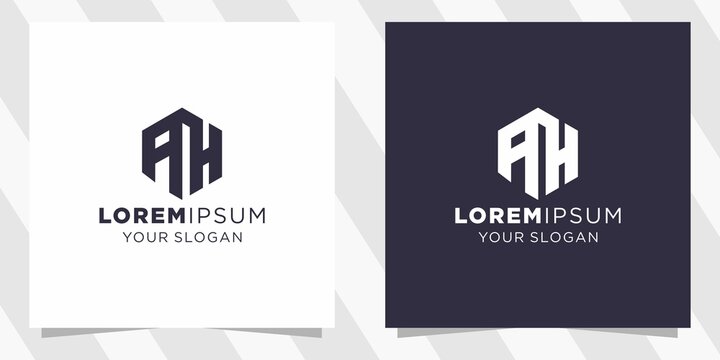 letter ah logo with minimal design