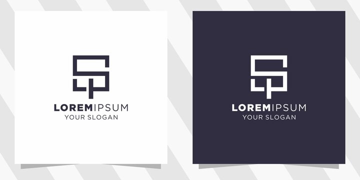 letter sp logo with minimal design