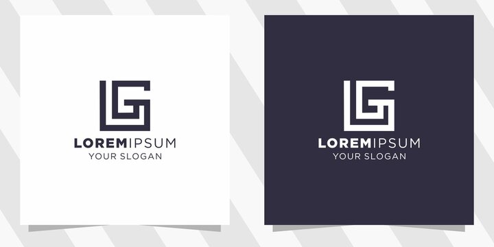letter lg gl logo with minimal design