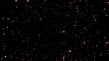 pink flying particles on a black background. dark abstract background with pink glowing particles a high resolution
