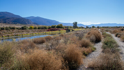 Trail along the Okanagan River channel in Osoyoos, BC