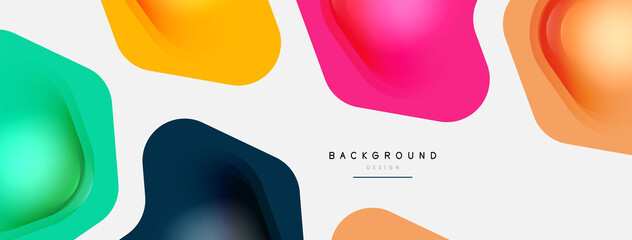 Color arrow shapes on white backdrop. Minimal geometric abstract background. Vector illustration for wallpaper banner background or landing page