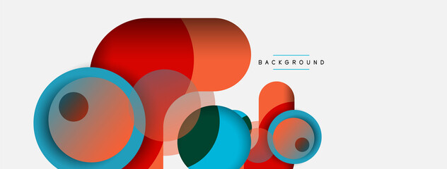 Vector round shapes circles minimal geometric background. Vector illustration for wallpaper banner background or landing page