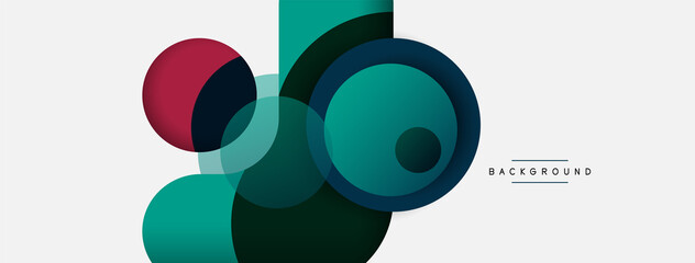 Creative geometric wallpaper. Minimal abstract background. Circles composition vector illustration for wallpaper banner background or landing page