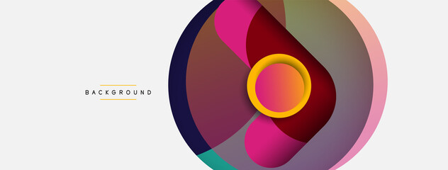 Fototapeta premium Vector round shapes circles minimal geometric background. Vector illustration for wallpaper banner background or landing page