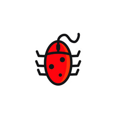 Obraz premium Bug computer mouse logo