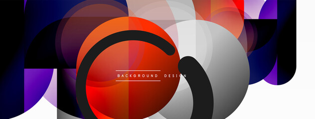 Fototapeta premium Round triangle shapes lines and circles. Geometric vector illustration for wallpaper banner background or landing page