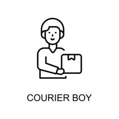 Courier Boy Vector line icons for your digital or print projects.