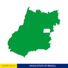 Detailed Map of Goias - State of Brazil Vector Illustration Design Template