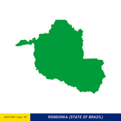Fototapeta premium Detailed Map of Rondonia - State of Brazil Vector Illustration Design Template