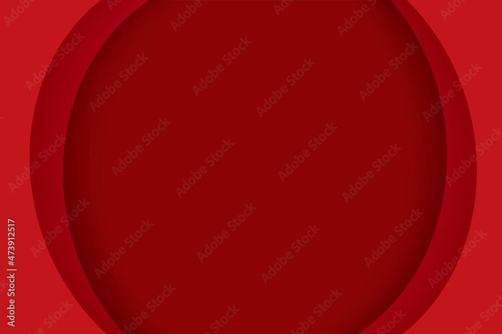 Wall mural red paper layer abstract background. paper cut layered circle with space for text.