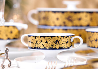 New Year vintage French service Gold and Cobalt 2022