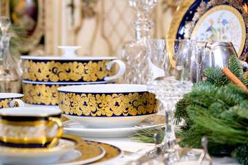 New Year vintage French service Gold and Cobalt 2022