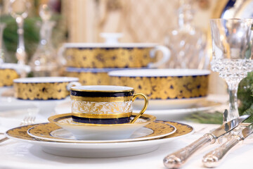 New Year vintage French service Gold and Cobalt 2022