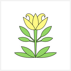Lotus or tulip flower doodle icon isolated. Sketch clip art. Vector stock illustration. EPS 10