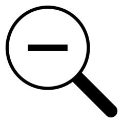 Magnifying glass with minus sign. Shrink icon. Zoom out cursor