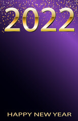 2022 Happy new year. Gold Numbers Design. Greeting card template. Gold Shining Pattern. Happy New Year Banner, ornament, decor with 2020 Numbers on Bright Background - vector illustration